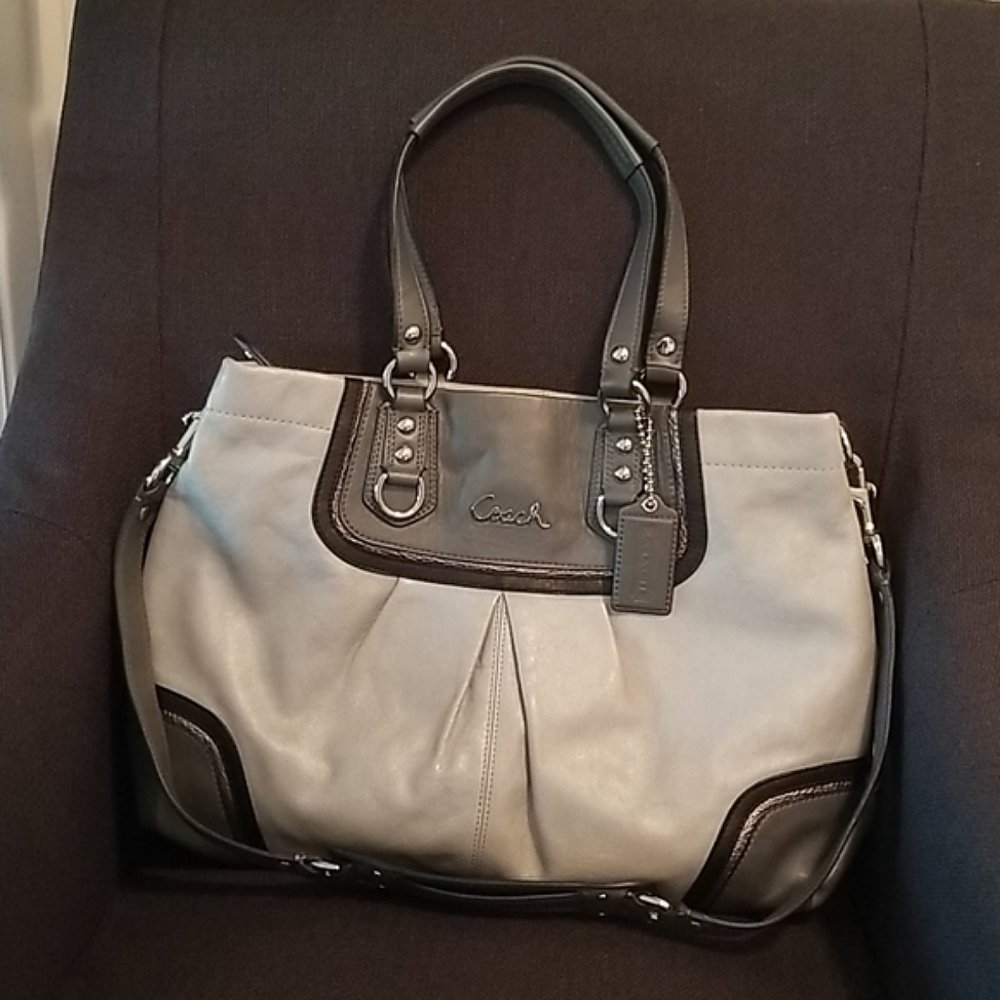 Coach Grey Spectator Leather Ashley Bag